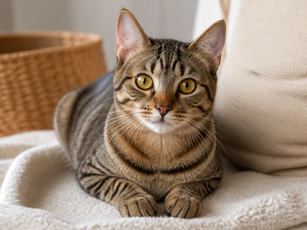 Un bénévole câline un chat roux dans un refuge félin spacieux